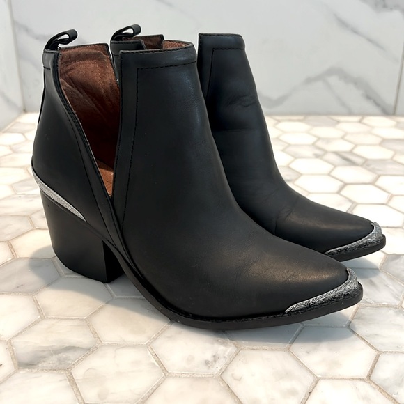 Jeffrey Campbell Black Cromwell Western Cutout Ankle Boots Booties